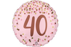 Foil Balloon – "40" – Pretty Pink – Pink – 45 cm
